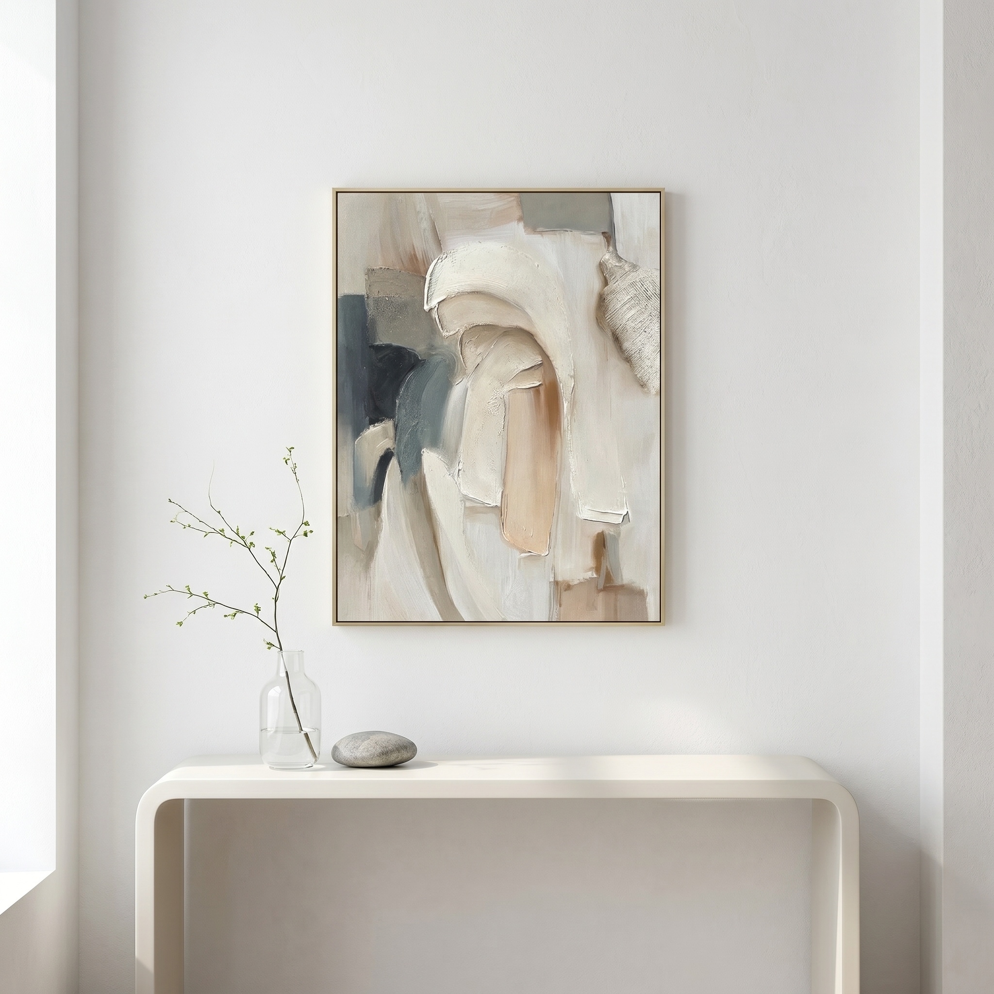 Soft Contours I Framed Canvas